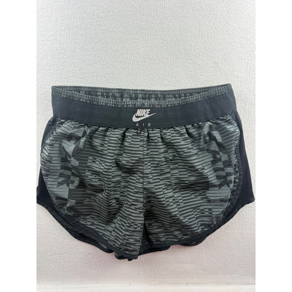 Nike Air Womens Running Shorts Grey Black Geometric Graphic Athletic Size Small